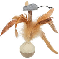Produktbild von Trixie Plüsch Federspielzeug mit Maus und Squeaky Effekt in Braun - 15 cm