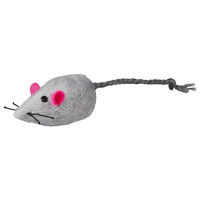 Produktbild von Trixie Plüschmäuse mit Schelle weiß/grau 2er-Set - 2 x 5 cm