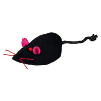 Produktbild von TRIXIE Plüschmäuse Spielzeug für Katzen und Ratten Schwarz 24 Stück