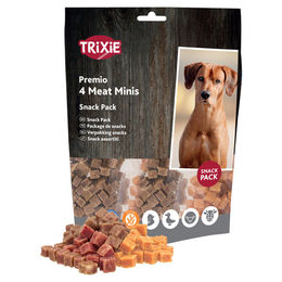 Trixie Premio 4 Meat Minis Hundeleckerli mit Huhn, Ente, Rind und Lamm glutenfrei 4 x 100 g - 4 x 100 g – Bild 1 von 9