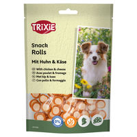 Produktbild von Trixie Premio Chicken Cheese Rolls Belohnungssnack für Hunde mit Huhn glutenfrei und ohne Zucker 100 g - 100 g