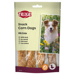 Trixie Premio Corn Dogs Kausnack für Hunde mit Ente und Rinderhaut glutenfrei ohne Zucker 100 g - 4 x 100 g – Bild 1 von 3
