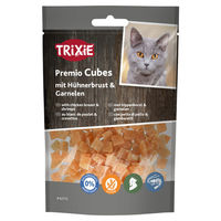 Produktbild von Trixie Premio Cubes Katzensnack Huhn und Garnele 50 g