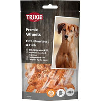 Produktbild von Trixie Premio Fish Chicken Wheels Kausnack für Hunde mit hohem Fleischanteil glutenfrei und ohne Zucker 75g - 75 g