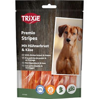 Produktbild von Trixie Premio Hundesnack Chicken Cheese Stripes mit hohem Fleischanteil glutenfrei und ohne Zucker 100 g - 100 g