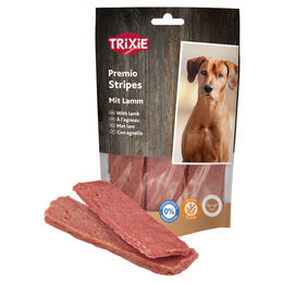 Produktbild von Trixie Premio Lamb Stripes Hundetrockenfleisch Lamm glutenfrei ohne Zucker 6 x 100 g - 6 x 100 g