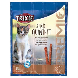 Produktbild von Trixie Premio Stick Quintett Hundeleckerli mit Lamm, Truthahn, Geflügel, Lachs und Forelle 600g - 24 x 5 Stk.