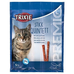 Trixie Premio Stick Quintett Katzensnack Lachs und Forelle 20g - 5 x 5 g – Bild 1 von 4