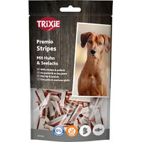 Produktbild von Trixie Premio Stripes Hundesnack Huhn und Seelachs glutenfrei 75g - 75 g