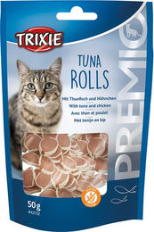 Trixie Premio Tuna Rolls Katzen Leckerli mit Thunfisch und Huhn glutenfrei 6x50 g - 50 g – Bild 1 von 6