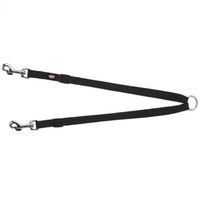 Produktbild von Trixie Premium Doppelleine für Hunde Schwarz XS-M 40-70 cm