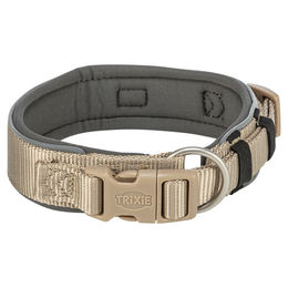 Trixie Premium Halsband aus Neopren extra breit Beige Grau Größe S-M – Bild 1 von 3