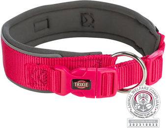 Trixie Premium Hundehalsband extra breit aus Neopren Rosa Grau Größe L – Bild 1 von 3