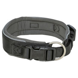 Trixie Premium Hundehalsband extra breit aus Neopren Schwarz Grau Größe S-M – Bild 1 von 5