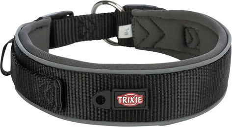 Trixie Premium Hundehalsband extra breit neoprengepolstert schwarz grau Größe L-XL 53-62 cm – Bild 1 von 6