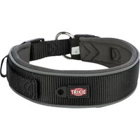 Produktbild von Trixie Premium Hundehalsband extra breit neoprengepolstert schwarz grau Größe L-XL 53-62 cm