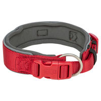 Produktbild von Trixie Premium Hundehalsband neoprengepolstert extra breit rot grau Größe L-XL - 1 Stk.