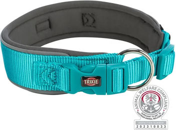 Trixie Premium Hundehalsband neoprengepolstert wasserabweisend Größe L-XL in Ozean Blau Grau Türkis – Bild 1 von 5