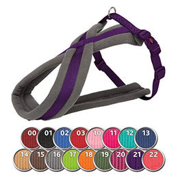 Trixie Premium Touren-Geschirr Sportgeschirr für Hunde mit Fleece in Grün und Grau Größe M-L – Bild 1 von 8
