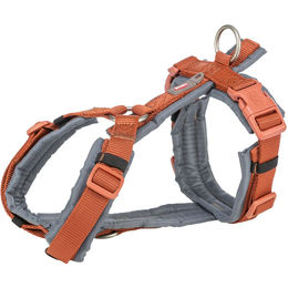 Produktbild von TRIXIE Premium Trekking Hundegeschirr aus Polyester in Rost und Grau Größe M-L