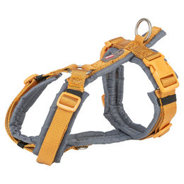 Produktbild von Trixie Premium Trekking Hundegeschirr Gelb Grau Größe M-L
