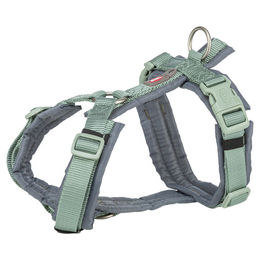 TRIXIE Premium Trekking Hundegeschirr Sportgeschirr aus Nylon Salbeigrün/Graphitgrau Größe S – Bild 1 von 3