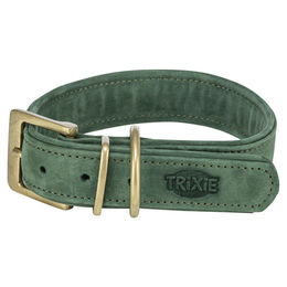 Produktbild von Trixie Pure Hundehalsband aus Leder extra breit in Grün Größe L