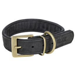 Produktbild von Trixie Pure Hundehalsband aus Leder extra breit Schwarz Größe L