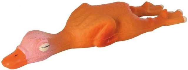 Trixie Quietschspielzeug Ente aus Latex für Welpen in Orange 14 cm - 14 cm – Bild 1 von 2