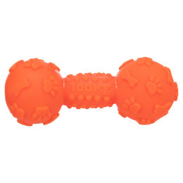 Produktbild von Trixie Quietschspielzeug Hantel aus Kunststoff in Orange - 15 cm