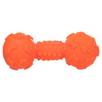 Produktbild von Trixie Quietschspielzeug Hantel aus Kunststoff in Orange - 15 cm