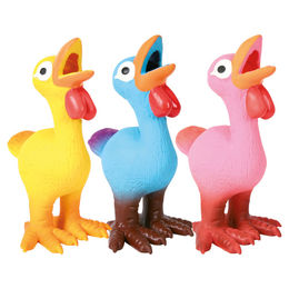 Produktbild von Trixie Quietschspielzeug Huhn aus Latex bunt klein - 4 x 14 cm