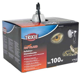 Trixie Reflektor-Klemmlampe mit Schutzgitter und Schalter für Terrarien 75 Watt E27 Schwarz - 1 Stk. – Bild 1 von 3
