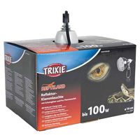 Produktbild von Trixie Reflektor-Klemmlampe mit Schutzgitter und Schalter für Terrarien 75 Watt E27 Schwarz - 1 Stk.