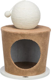 Trixie Relax Iglu Katzenunterschlupf mit Kratzbaum aus Polyester in Beige und Braun Ø 36 x 50 cm – Bild 1 von 4