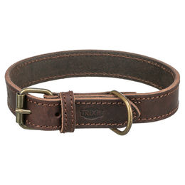 Trixie Rustic Fettleder-Halsband für Hunde braun Größe XL – Bild 1 von 5