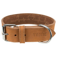 Produktbild von TRIXIE Rustic Fettleder-Halsband Heartbeat braun Größe M - 1 Stk.