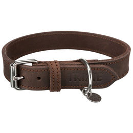 Trixie Rustic Hundehalsband aus Leder Dunkelbraun Größe M – Bild 1 von 8