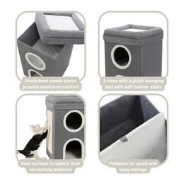 Trixie Saul Kratzbaum für Katzen Grau mit Sisal 64cm – Bild 1 von 8