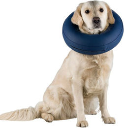 Trixie Schutzkragen für Hunde aufblasbar Blau S–M – Bild 1 von 4