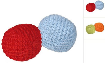 Trixie Set Strickbälle für Katzen aus Polyester mit Katzenminze 2 Stück bunt ø 4,5 cm – Bild 1 von 6