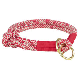 Trixie Soft Rope Erziehungshalsband aus Tau Rot/Beige Größe XS – Bild 1 von 2