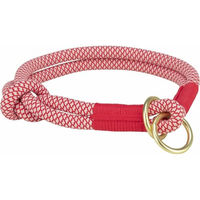 Produktbild von Trixie Soft Rope Zug-Stopp Erziehungshalsband für Hunde aus Seil rot/beige Größe L mit 50 cm Halsumfang - 50 cm