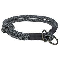 Produktbild von Trixie Soft Rope Zug-Stopp-Halsband für Hunde aus Tau Schwarz/Grau Größe L