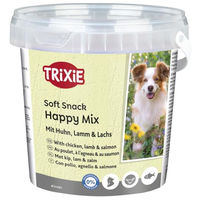Produktbild von Trixie Soft Snack Happy Mix Belohnungssnack für Hunde und Katzen mit Huhn Lamm und Lachs glutenfrei ohne Zucker 500g - 500 g