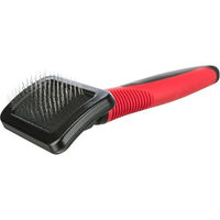 Produktbild von Trixie Softbürste aus Metall in Schwarz/Rot für Hunde 9 x 16 cm