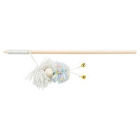 Produktbild von Trixie Spielangel mit bunten Wollknäueln für Katzen - 34 cm