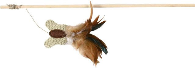 Produktbild von Trixie Spielangel Schmetterling aus Holz mit Katzenminze in Braun