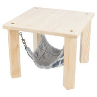 Produktbild von Trixie Sunny Nagerheim mit Hängematte für Meerschweinchen aus Holz bunt grau 28 x 24 x 28 cm