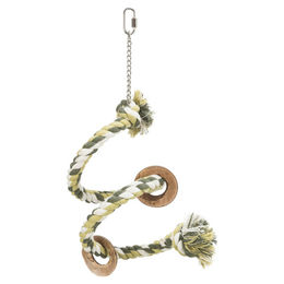 Trixie Tau-Sitzspirale aus Baumwolle als Kletterseil-Sitzstange für Nymphensittiche, Großsittiche und Wildvögel – Bild 1 von 2